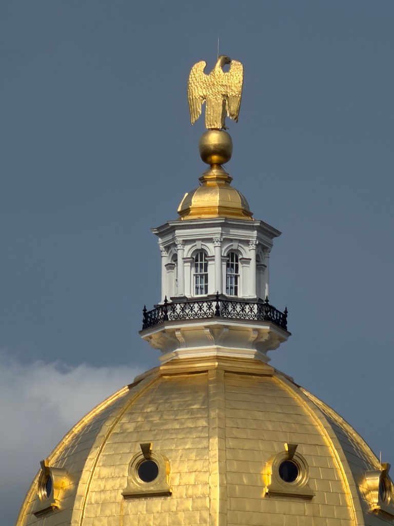 Golden eagle atop the New Hampshire State House dome in Concord